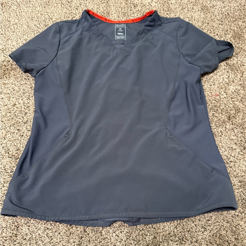 Healing Hands Gray Scrub Top